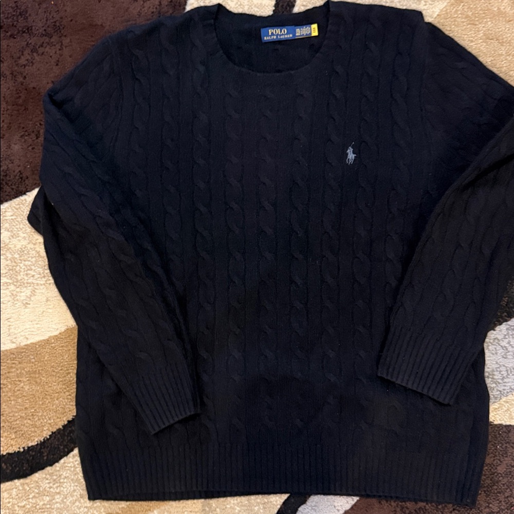 Polo by Ralph Lauren Dark Gray Cable Knit Sweater